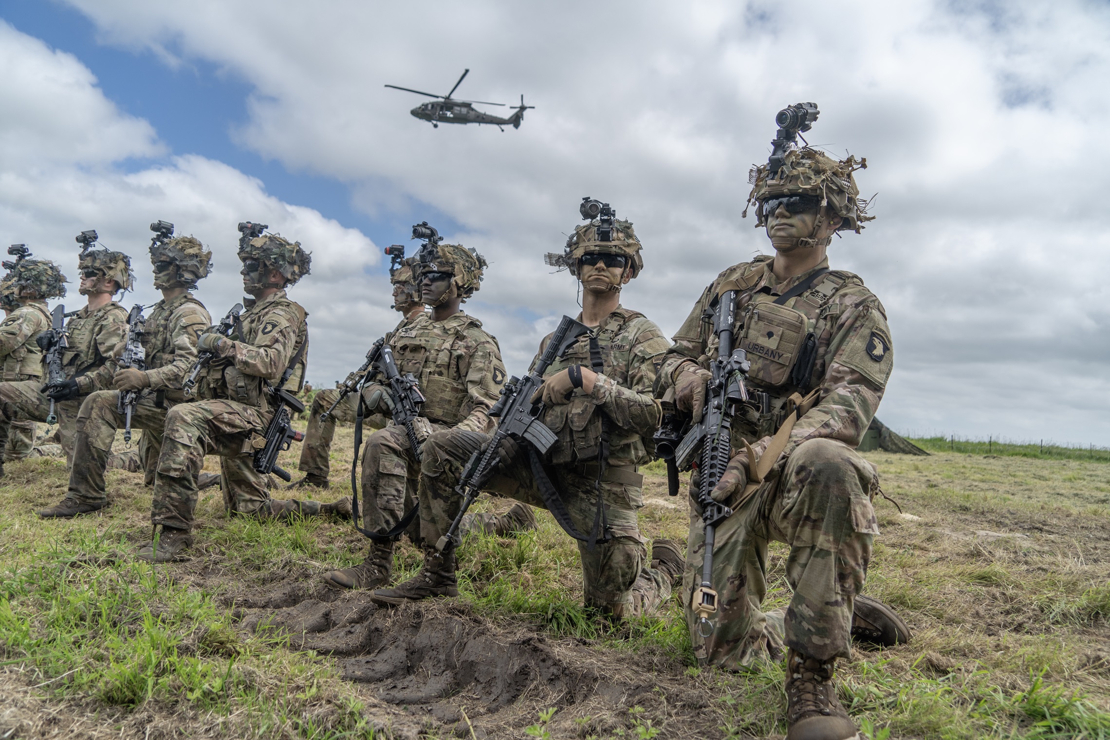 The 101st Airborne Division (Air Assault) showcases their operational capabilities as the world’s only air assault division during a demonstration in Carentan, France on Sunday, June 2. The demonstration was executed by Soldiers from the division’s 3rd Brigade Combat Team (Rakkasans) deployed to Eastern Europe. It was June 6, 1944, when our division came onto the world stage parachuting into Normandy clearing the way for the invasion of Western Europe and marking the beginning of the Allies assault on Nazi Germany. Now, 80 years later, the 101st has transformed into an air assault division and still helping to secure the peace in Europe. The air assault demonstration is meant to highlight the division’s ability to deliver one brigade combat team up to 500 nautical miles in one period of darkness at the place and time of the combatant commander’s choosing. The demonstration will be viewed by spectators throughout the world who have converged on Normandy France to commemorate the 80th anniversary of the invasion of Europe on D-Day.