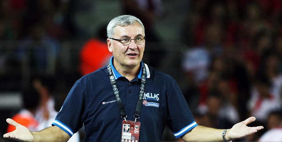 ANKARA, TURKEY - AUGUST 31: Jonas Kazlauskas head coach of Greece directs his team at the 2010 World Championships of Basketball during the game between Turkey vs Greece on August 31, 2010 in Ankara, Turkey. (Photo by Roman Kruchinin/Epsilon/Getty Images)